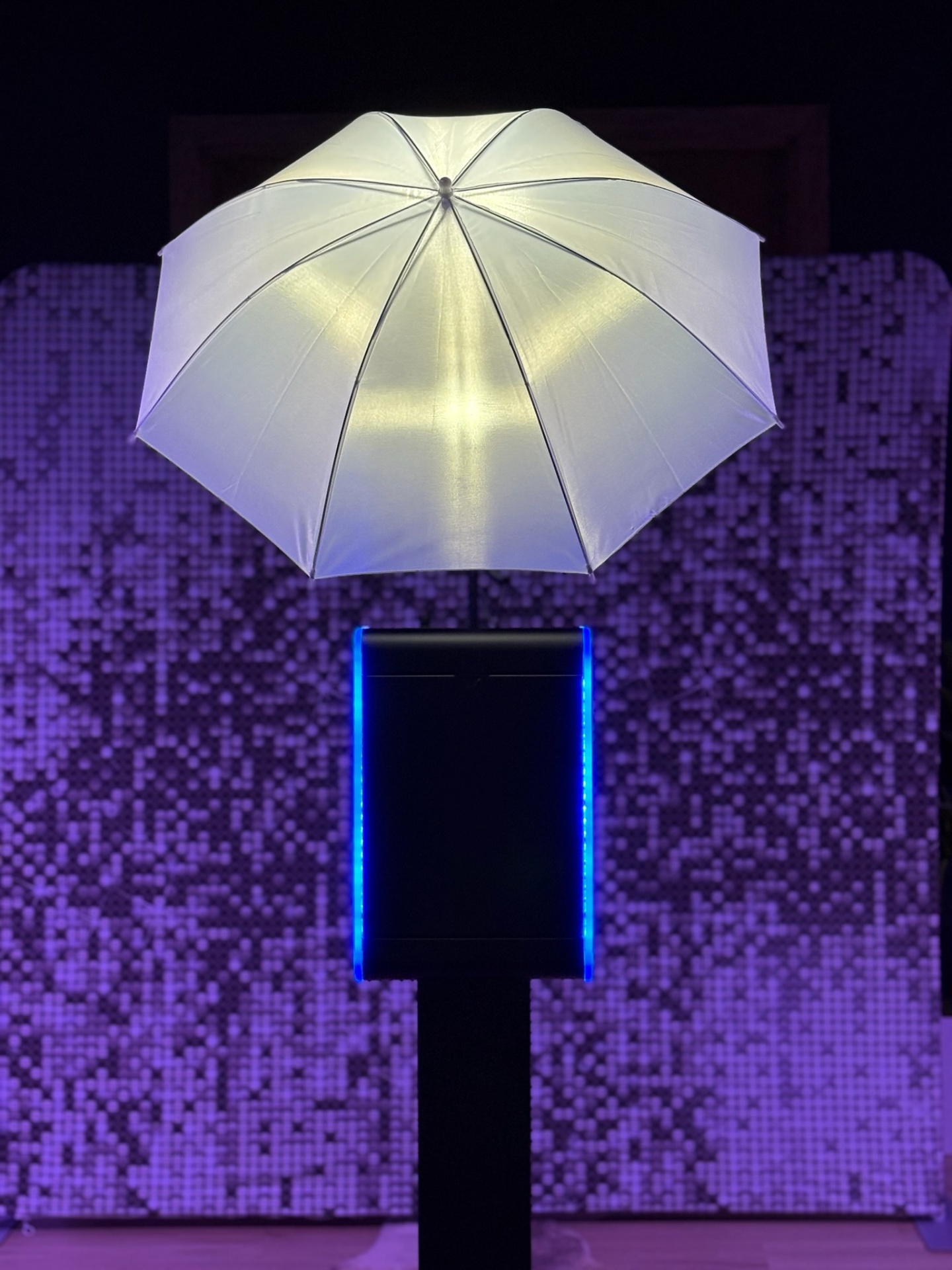Signature booth with studio umbrella lighting