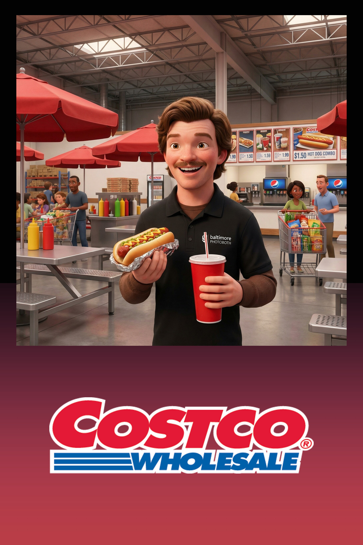 Costco themed AI portrait single person